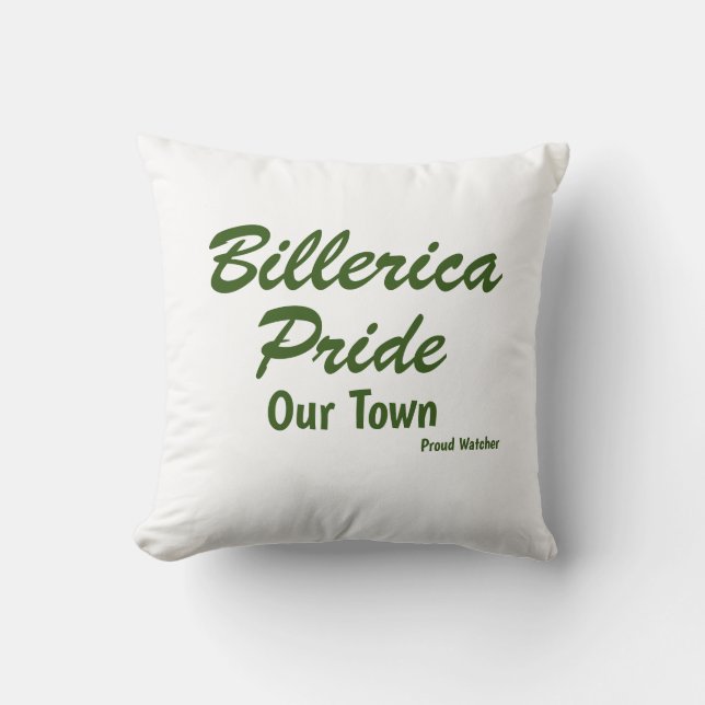 Pride in Our Town Billerica Pride Throw Pillow (Front)