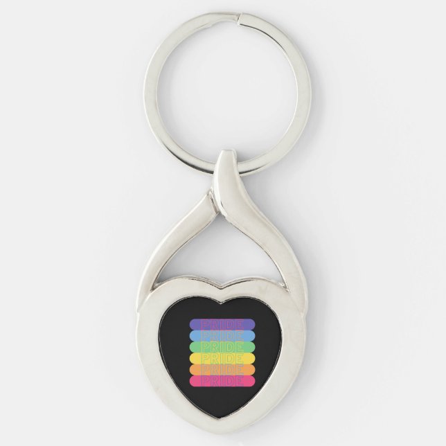 Pride in rainbow colours             keychain (Front)