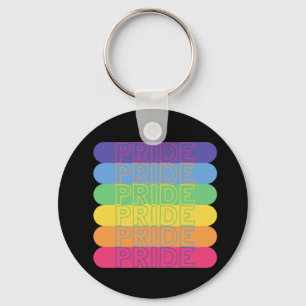 Pride in rainbow colours keychain