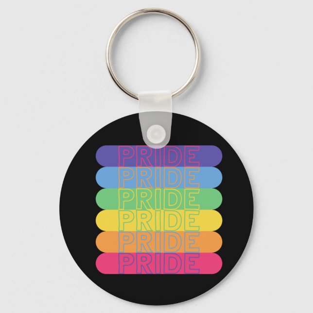Pride in rainbow colours            keychain (Front)