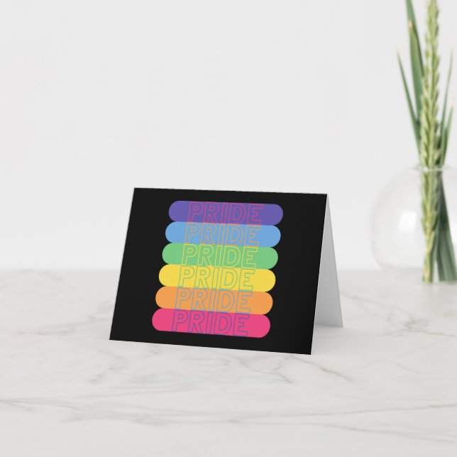 Pride in rainbow colours        thank you card (Front)
