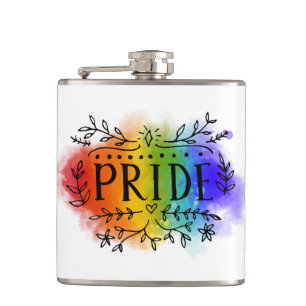 Pride in Watercolor Hip Flask