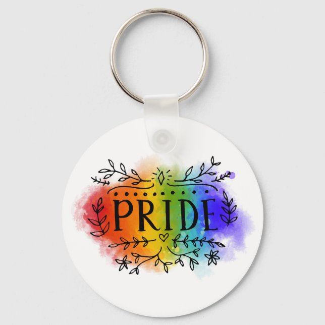 Pride in Watercolor Keychain (Front)