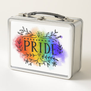 Pride in Watercolor Metal Lunch Box