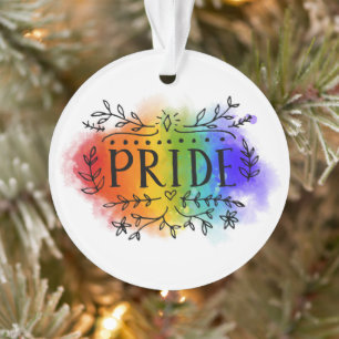 Pride in Watercolor Ornament