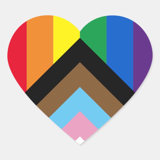 Pride Inclusive diversity rainbow Lgbtq gay flag Heart Sticker (Front)