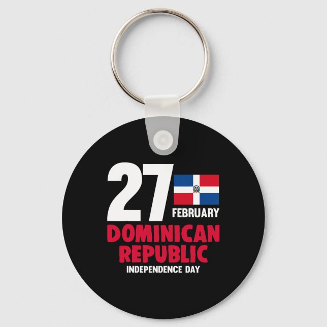 Pride Independence Day Dominican Republic Flag  Keychain (Front)
