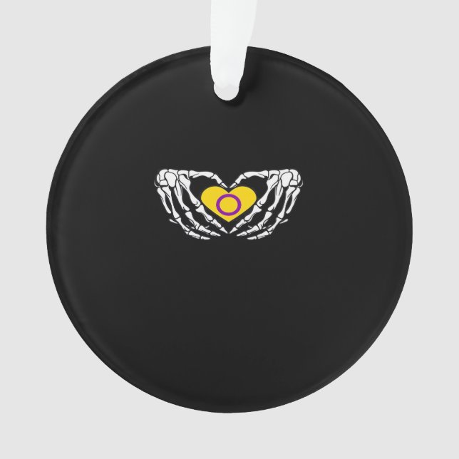 Pride Intersex Skeleton Halloween Goth Heart Class (devant)