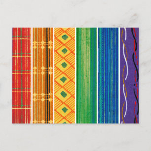 Pride Japanese Woodblock Textile Patterns Postcard