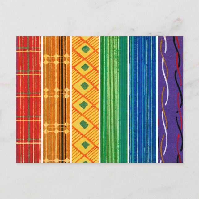 Pride Japanese Woodblock Textile Patterns Postcard (Front)