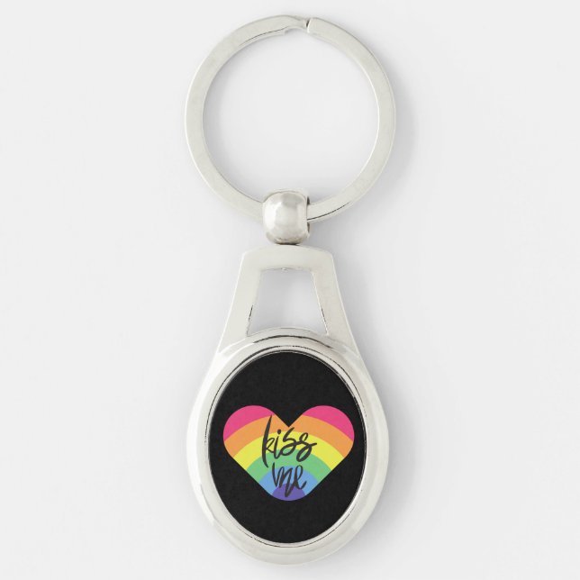 Pride- kiss me. love is fair.       keychain (Front)