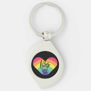 Pride- kiss me. love is fair. keychain