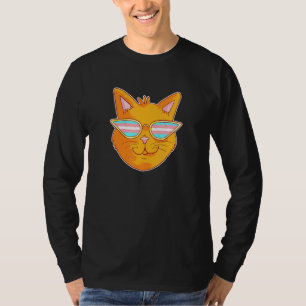 Pride Lesbian Gay Bisexual Transgender Rainbow Cat T-Shirt