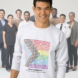 Pride LGBT Diversity Custom Rainbow Word Cloud Sweatshirt