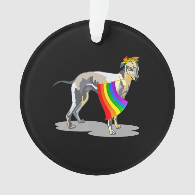 Pride Lgbt Flag Gay Be Lesbian Whippet Lover Gifts Ornament (Front)