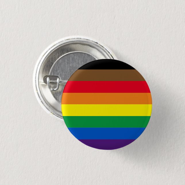 Pride lgbt lgbtq diversity inclusive rainbow flag 1 inch round button (Front & Back)