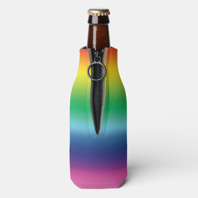 Pride lgbt lgbtq lgbtqia rainbow flag colours bottle cooler (Bottle Back)