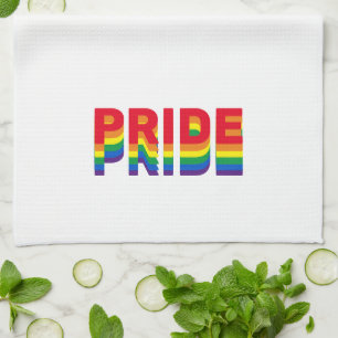 Pride lgbt lgbtq queer gay flag colours white kitchen towel