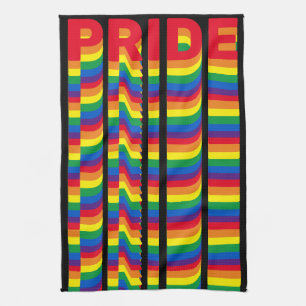 Pride lgbt lgbtq queer gay flag pattern black kitchen towel