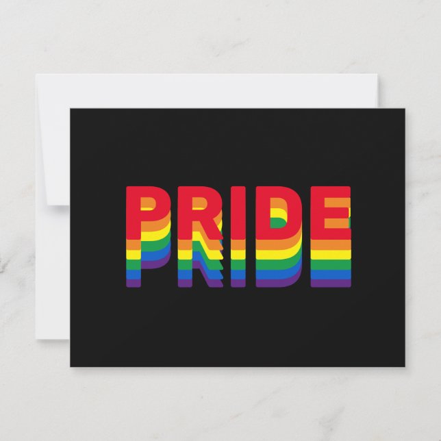 Pride lgbt lgbtq queer gay rainbow black card (Front)