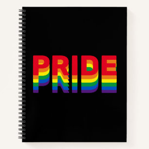 Pride lgbt lgbtq queer gay rainbow black notebook