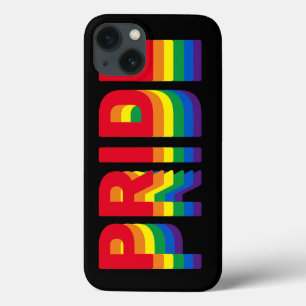 Pride lgbt lgbtq queer gay rainbow colours black iPhone 13 case