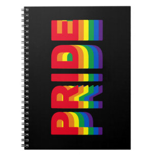 Pride lgbt lgbtq queer gay rainbow colours black notebook