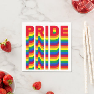 Pride lgbt lgbtq queer gay rainbow colours pattern napkin