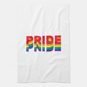 Pride lgbt lgbtq queer gay rainbow colours white kitchen towel