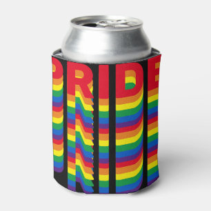 Pride lgbt lgbtq queer gay rainbow pattern black can cooler