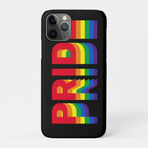 Pride lgbt lgbtq queer gay rainbow retro black iPhone 11 pro case