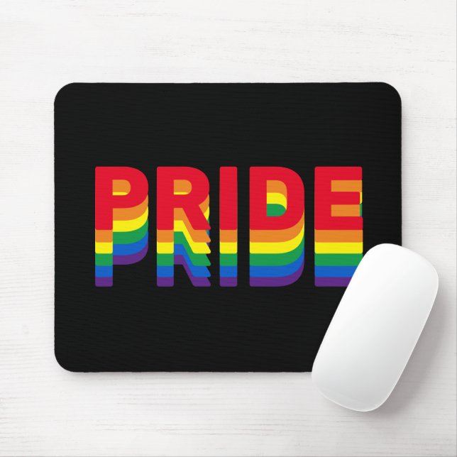Pride lgbt lgbtq queer gay rainbow retro black mouse pad (With Mouse)