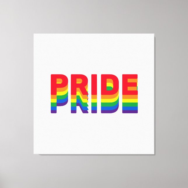 Pride lgbt lgbtq queer gay rainbow retro colours canvas print (Front)