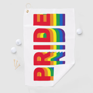Pride lgbt lgbtq queer gay rainbow retro colours golf towel