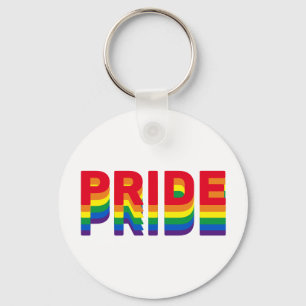 Pride lgbt lgbtq queer gay rainbow retro colours keychain