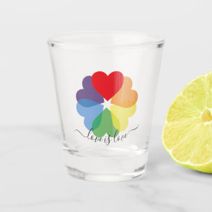 Pride Lgbt Rainbow Hearts Shot Glass