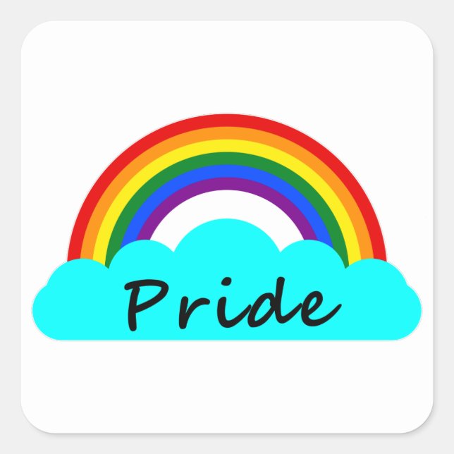 Pride - LGBT Rainbow Square Sticker (Front)