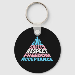 PRIDE LGBT trans positive ally support hierarchy Keychain