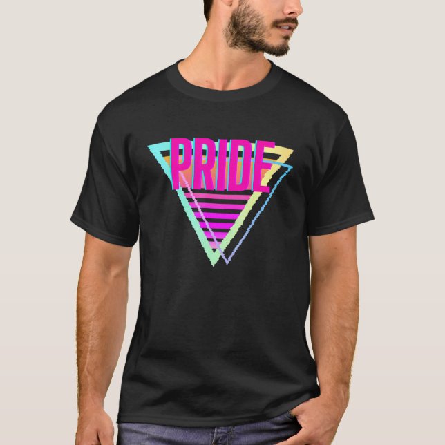 Pride Lgbtq Gay Ally Support Love Retro T-Shirt (Front)