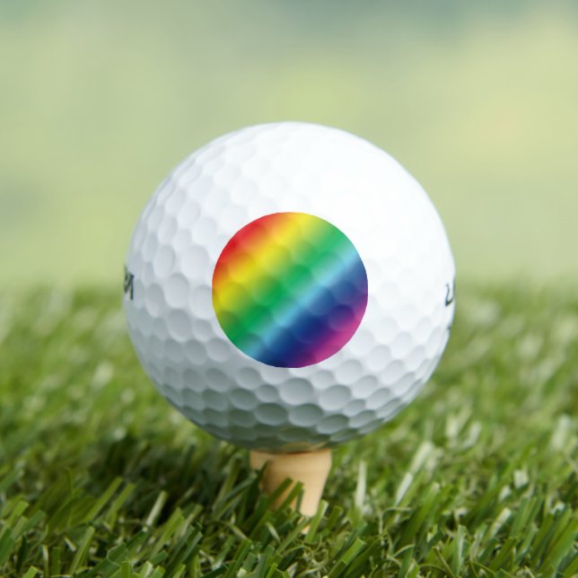 Pride lgbtq lgbt rainbow colours pattern golf balls (Insitu Tee)