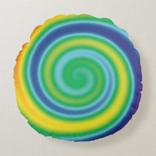 Pride lgbtq lgbt rainbow colours swirl cool rad round pillow