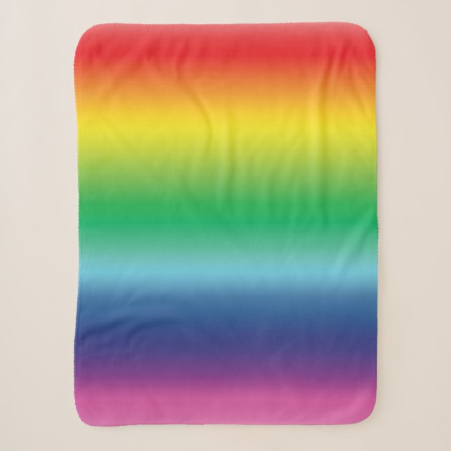 Pride lgbtq lgbt rainbow gay flag colours sherpa blanket (Front)