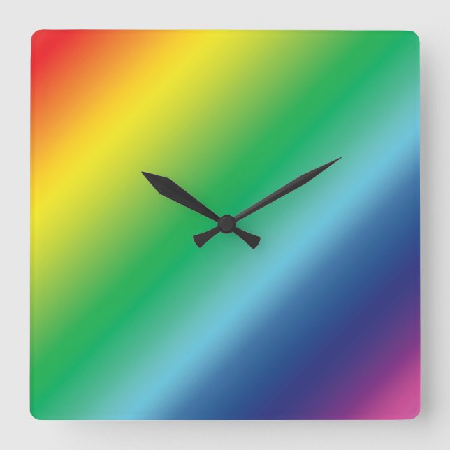 Pride lgbtq rainbow colours pattern square clock (Front)