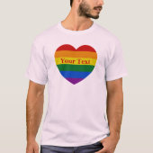 Pride LGBTQ Rainbow Heart Flag Custom Text Unisex T-Shirt (Front)