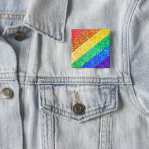 Pride LGBTQA+ rainbow 2 Inch Square Button
