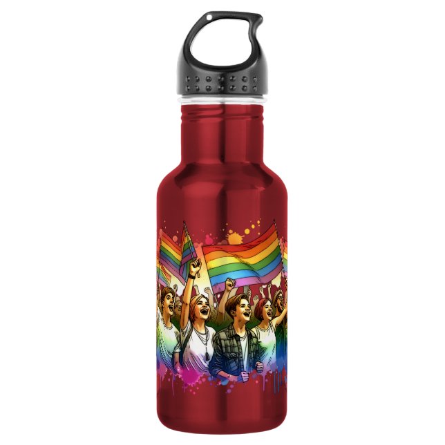 Pride | LGBTQIA + People and Flags  532 Ml Water Bottle (Front)