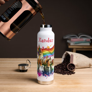 Pride   LGBTQIA + People and Flags Personalized Water Bottle