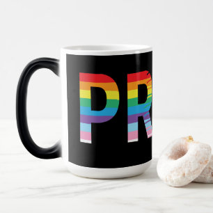 PRIDE LGBTQIA Rainbow Flag, Pride Letter Magic Mug