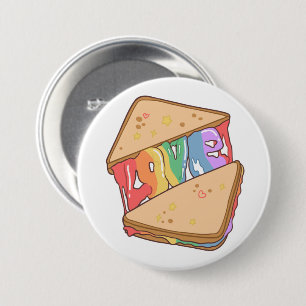 Pride. Love is love. Cute love. Rainbow gay 3 Inch Round Button