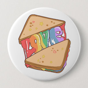 Pride. Love is love. Cute love. Rainbow gay 4 Inch Round Button